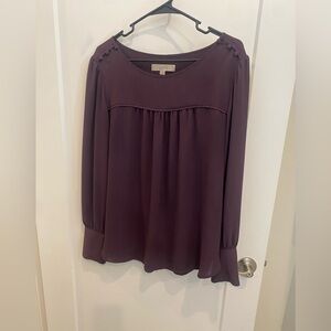 LOFT Women's Deep Purple Blouse